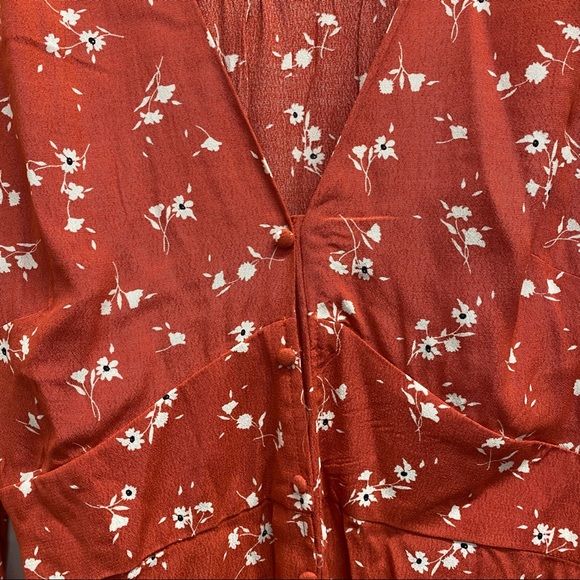 NEW - DYNAMITE LONG SLEEVE MAXI DRESS FLORAL FALL / SIZE SMALL - Picture 3 of 10